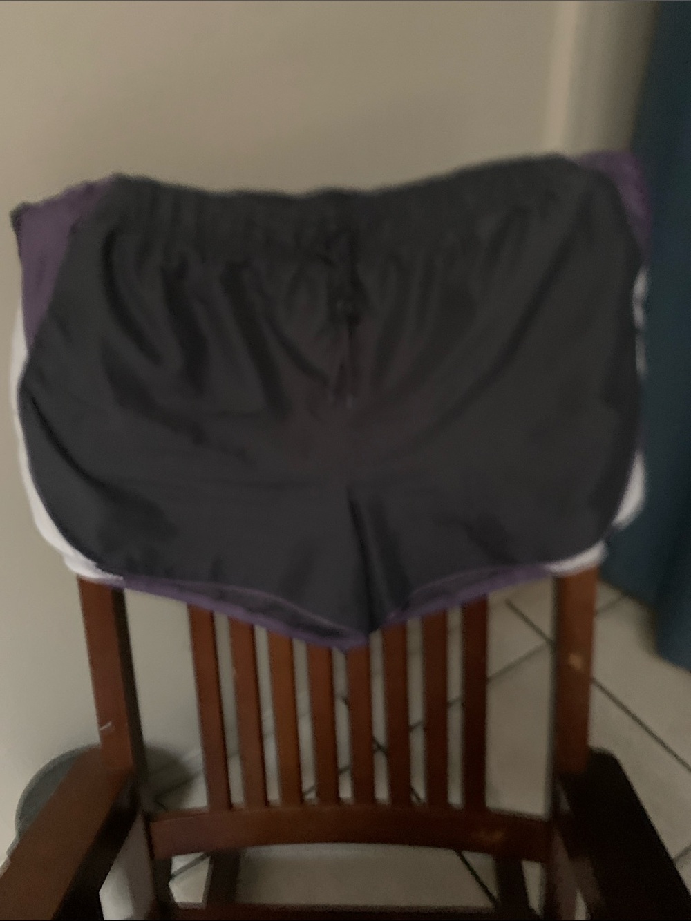 Women’s Gray and Purple Athletic Shorts